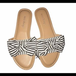 West Loop Stripe Bow Sandals